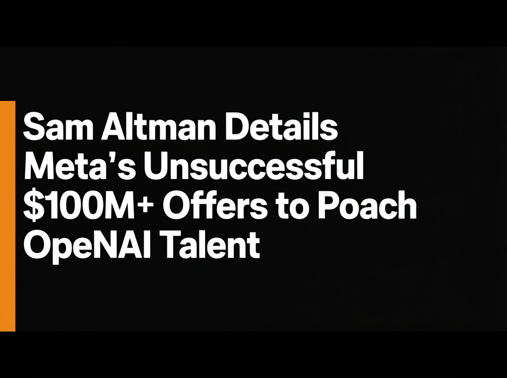 Sam Altman Details Meta's Unsuccessful $100M+ Offers to Poach OpenAI Talent