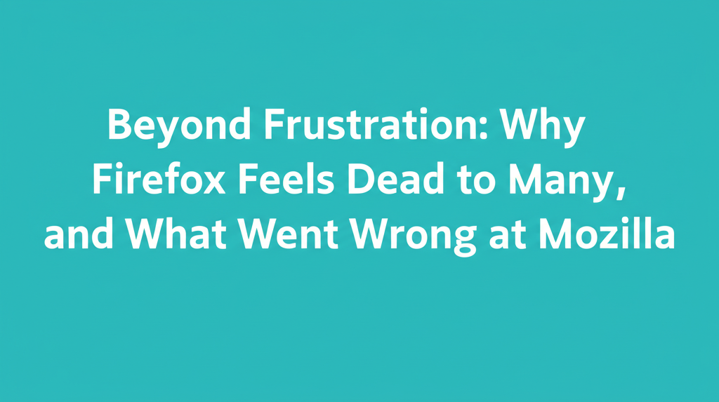 Beyond Frustration: Why Firefox Feels Dead to Many, and What Went Wrong at Mozilla