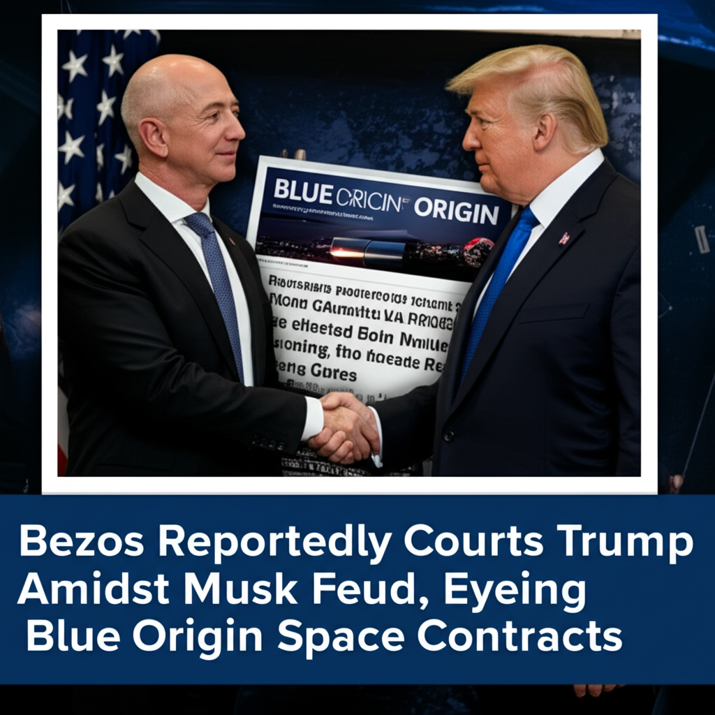 Bezos Reportedly Courts Trump Amidst Musk Feud, Eyeing Blue Origin Space Contracts