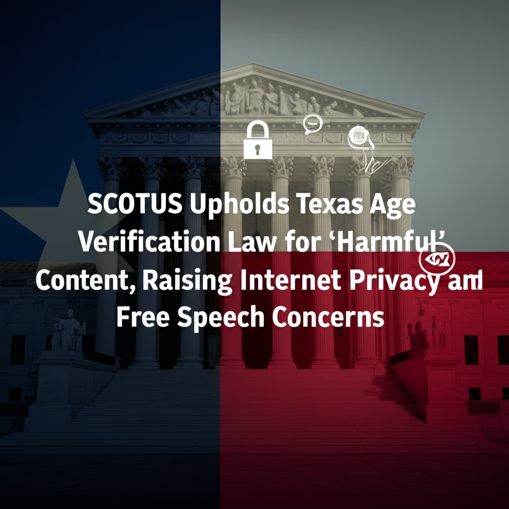 SCOTUS Upholds Texas Age Verification Law for 'Harmful' Content, Raising Internet Privacy and Free Speech Concerns