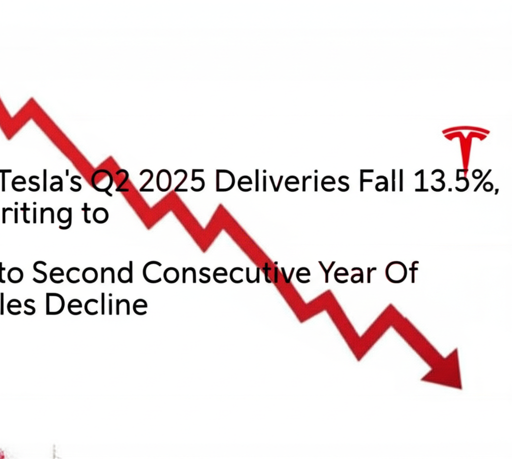 Tesla's Q2 2025 Deliveries Fall 13.5%, Pointing to Second Consecutive Year of Sales Decline