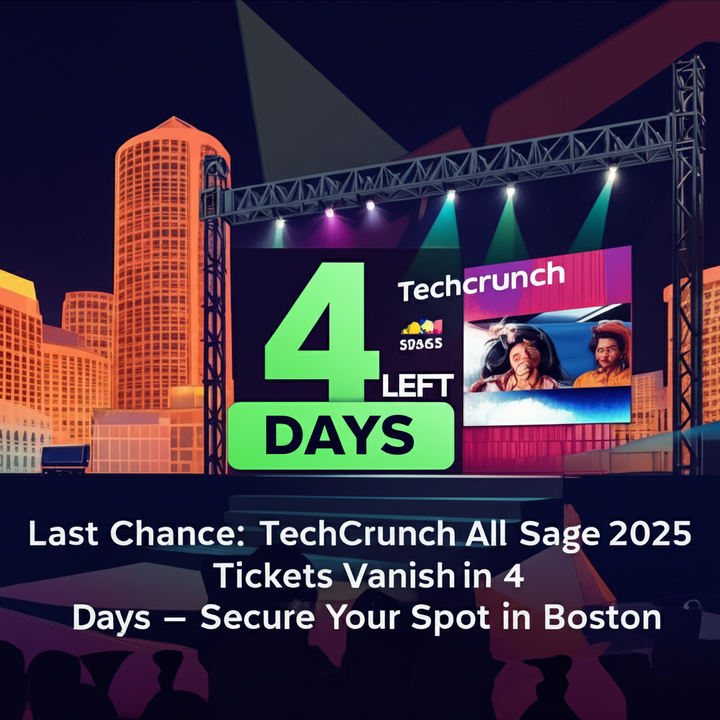 Last Chance: TechCrunch All Stage 2025 Tickets Vanish in 4 Days – Secure Your Spot in Boston