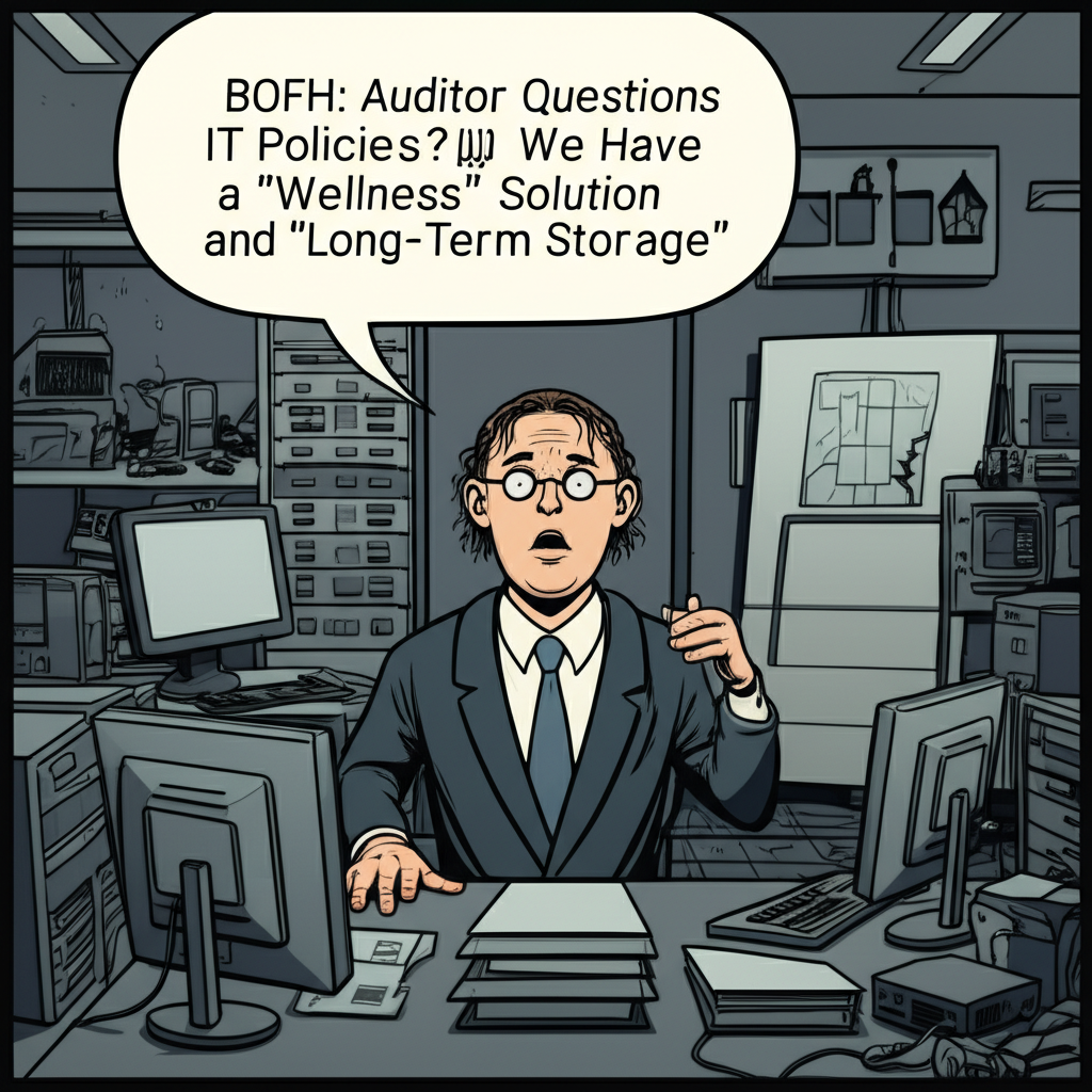 BOFH: Auditor Questions IT Policies? We Have a 'Wellness' Solution and 'Long-Term Storage'