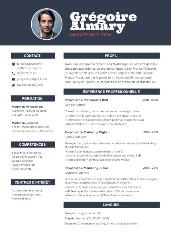 Template - CV Marketing Digital