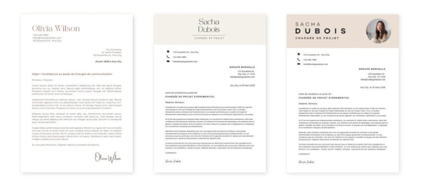 modeles lettre de motivation gratuit canva