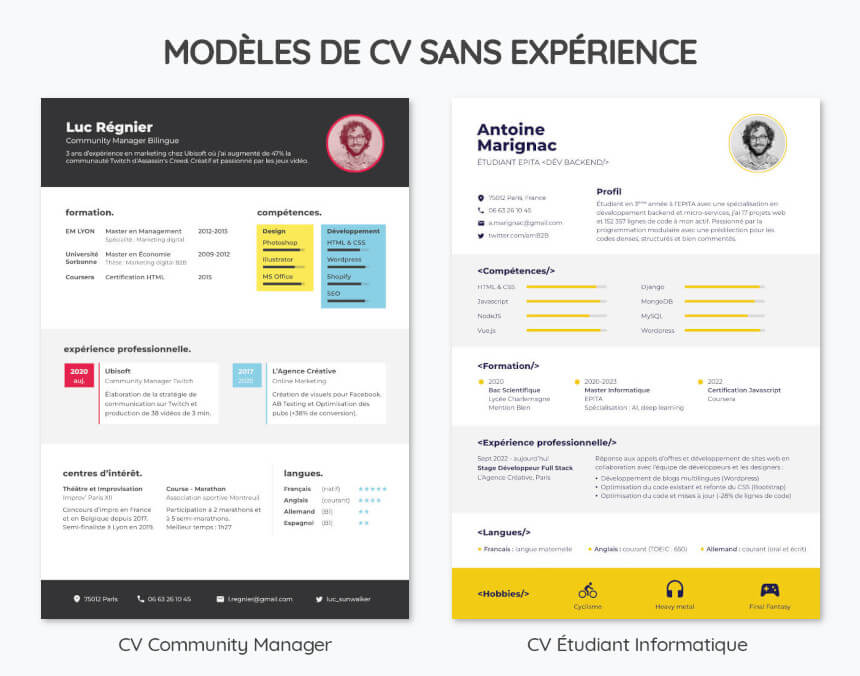 exemples de CV étudiant sans expérience