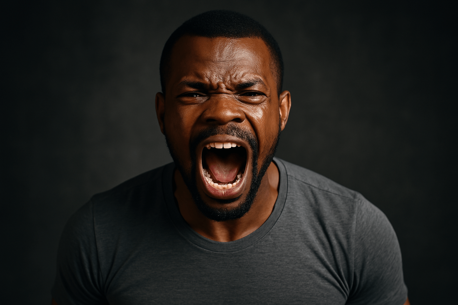 A person shouting