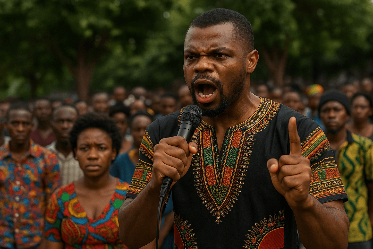 African man talking