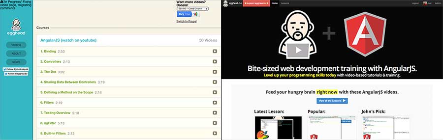 the before and after of egghead.io