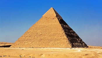 a pyramid in the desert