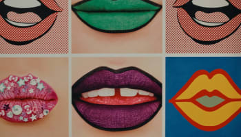 a collage of different lips