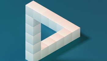 white cubes stacked in a triangle shape