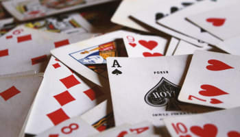 a pile of playing cards