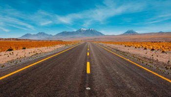 a road leading to mountains