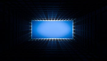 a blue sky with a rectangular light