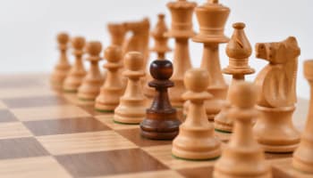 a chess board with a chess piece