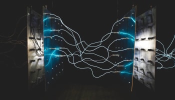 a group of wires connected to a wall