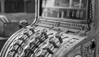 a close up of a cash register