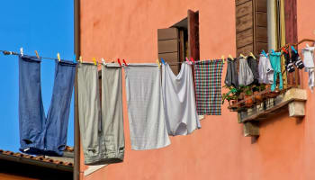 clothes on a clothesline