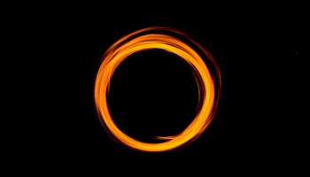 a circle of fire in the dark