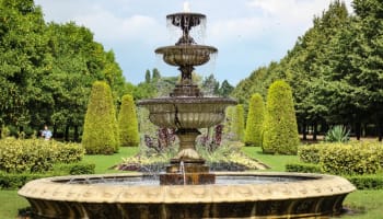 a fountain in a park