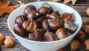 a bowl of brown nuts