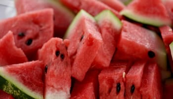 a pile of watermelon slices