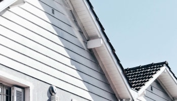 a white house with a window