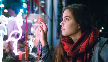 a person looking at a window