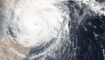 a satellite view of a hurricane