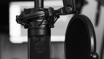 a close up of a microphone