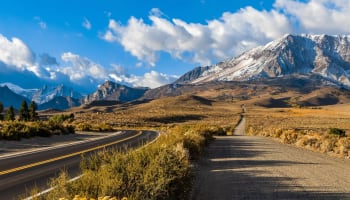 a road leading to mountains