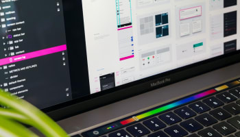 a computer screen with a colorful keyboard