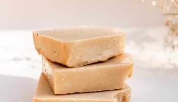 a stack of brown square objects