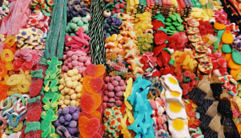 a large collection of colorful candy