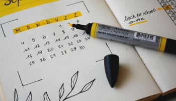 a marker on a calendar