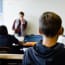 a group of people in a classroom