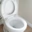 a white toilet with the seat up