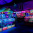 a arcade game room with arcade machines