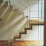 a wooden staircase in a room