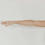 a person's arm with a white background