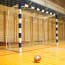 a football goal in a gym