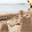 sand castles at a beach