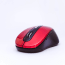 a red and black computer mouse