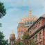 a building with gold domes