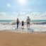 a family on a beach