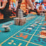 a stack of chips on a table