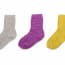 a group of different colored socks