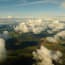 aerial view of clouds and land