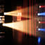 a stage with several lights